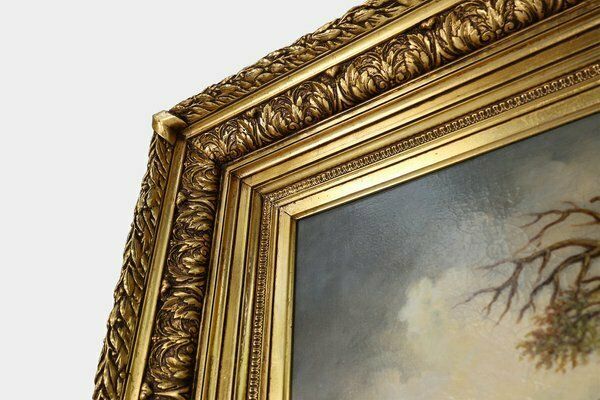 photo furniture Belgian Artist, Large Baroque Scene, 1900, Oil On Canvas, Framed