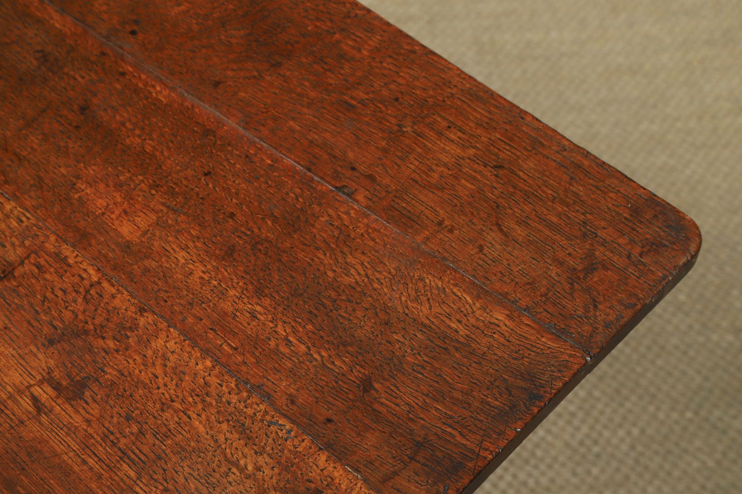 English Georgian Oak & Yew Wood Rectangular Top Occasional Wine Supper Tripod Table (Circa 1760) photo Furniture