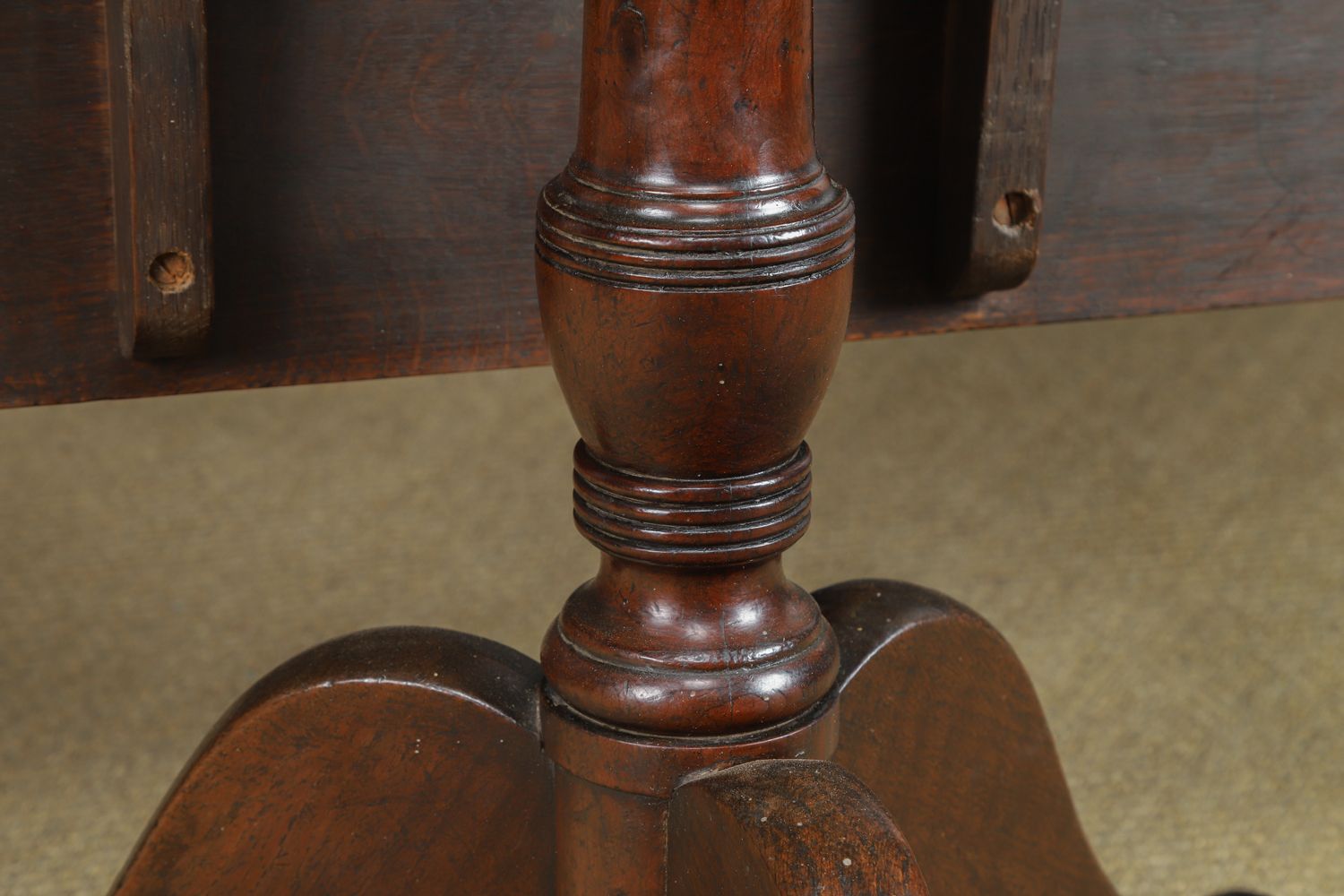 English Georgian Oak & Yew Wood Rectangular Top Occasional Wine Supper Tripod Table (Circa 1760) photo vinterior