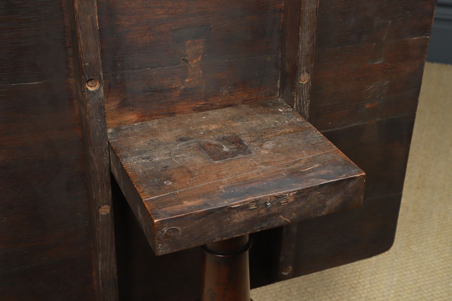 photo buy English Georgian Oak & Yew Wood Rectangular Top Occasional Wine Supper Tripod Table (Circa 1760)