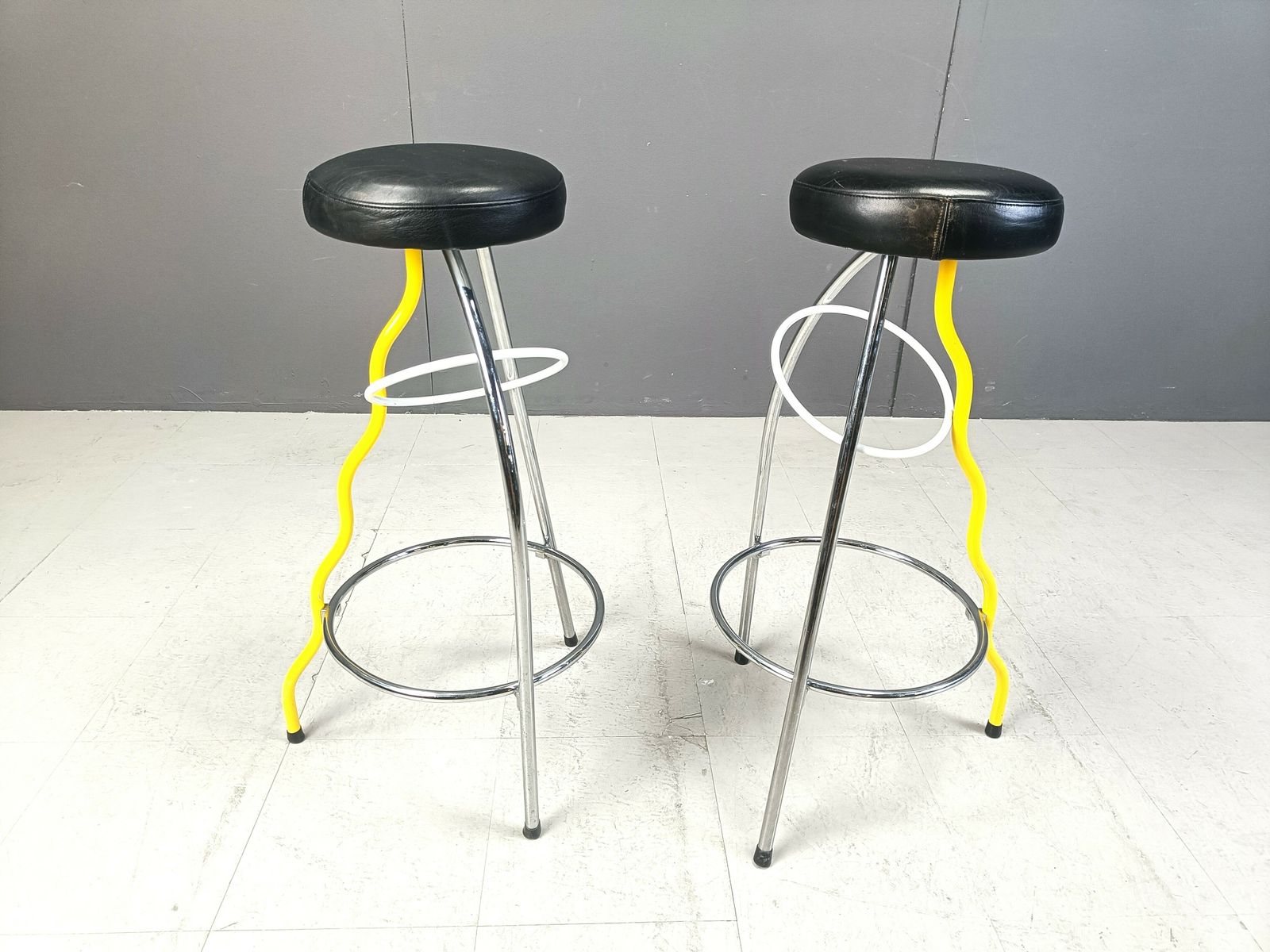 Pair Of Duplex Stools By Javier Mariscal For Bd 1980's Memphis photo 1250.0