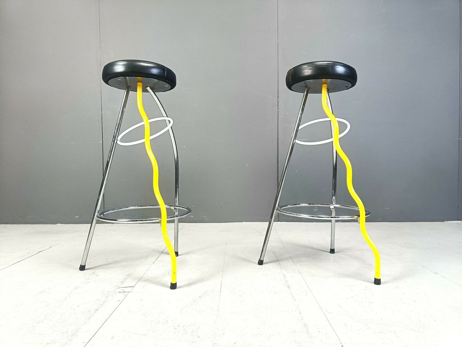 Pair Of Duplex Stools By Javier Mariscal For Bd 1980's Memphis photo vintage