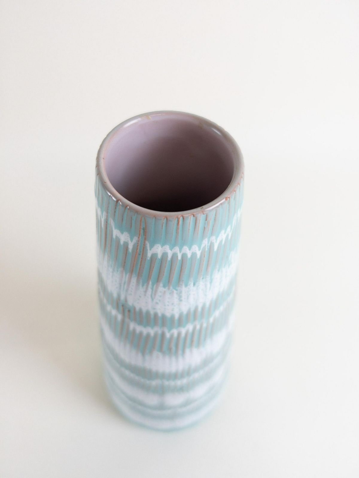 Waechtersbach Ceramic Vase   West German Ceramic Vase   Mint Textured Cone Vase   29 Cm Tall photo for sale