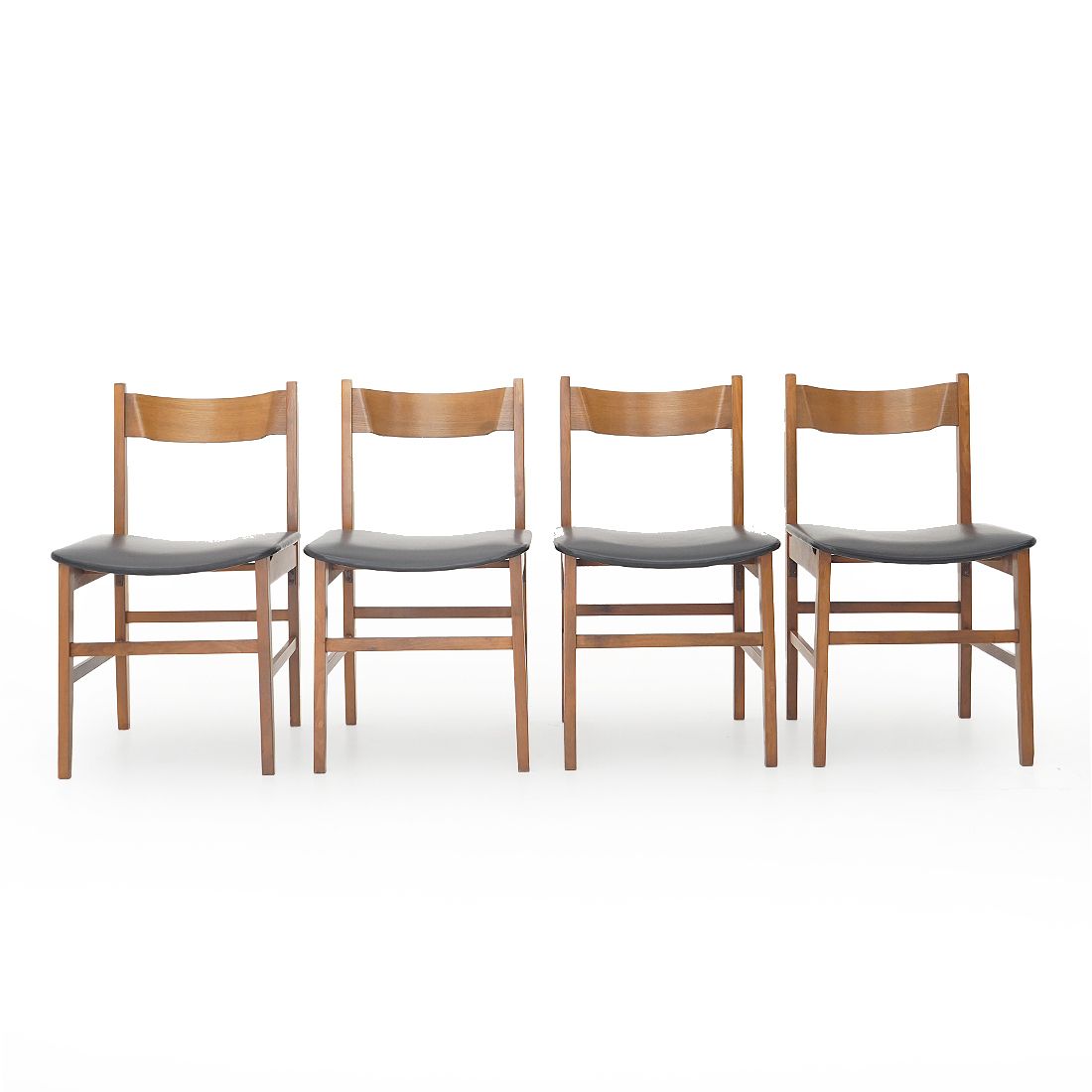 4 Wooden Chairs With Padded Seat, 1950s photo Furniture