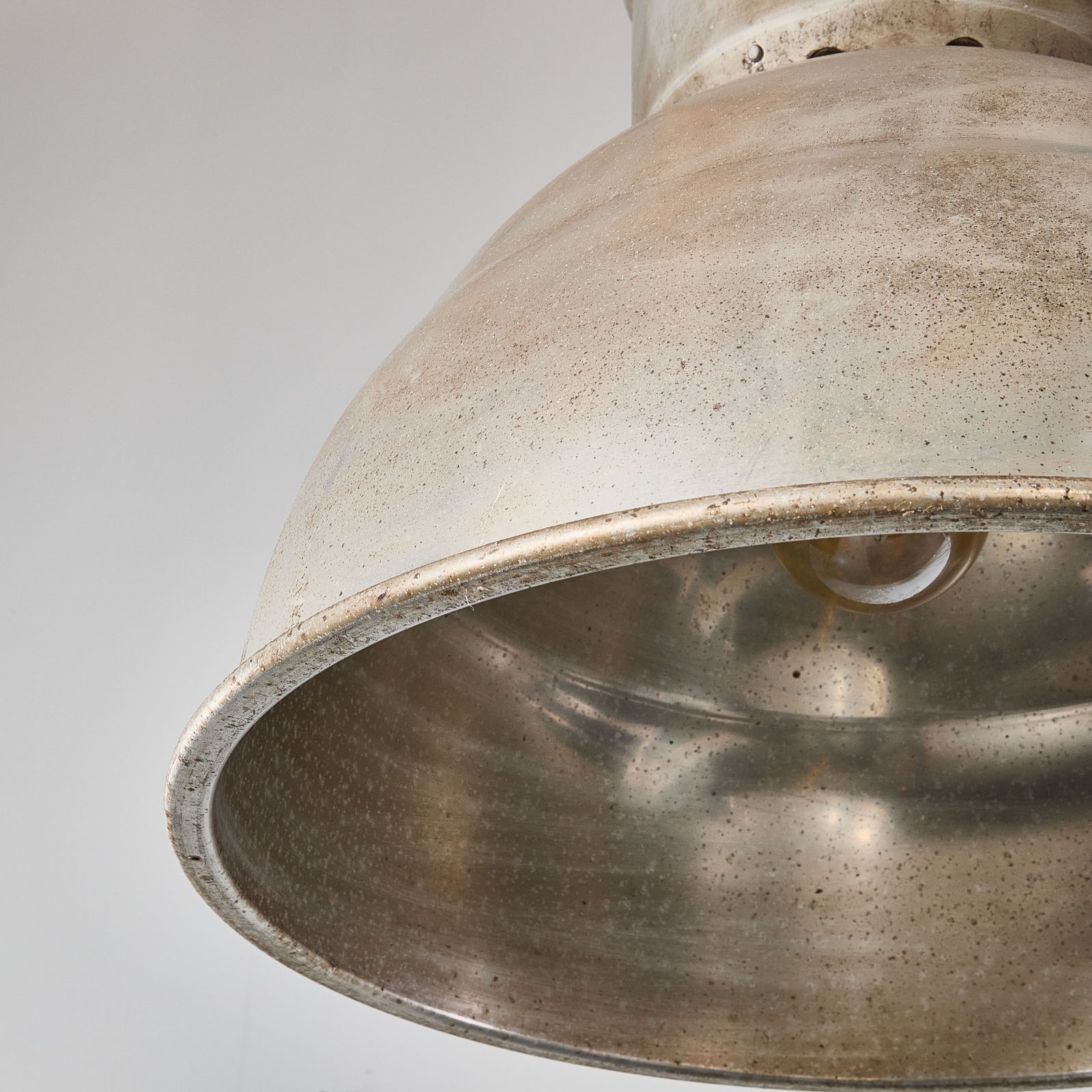 1960’s Large Industrial Spun Aluminium French Ceiling Pendant Lamps/Light Shades photo vintage