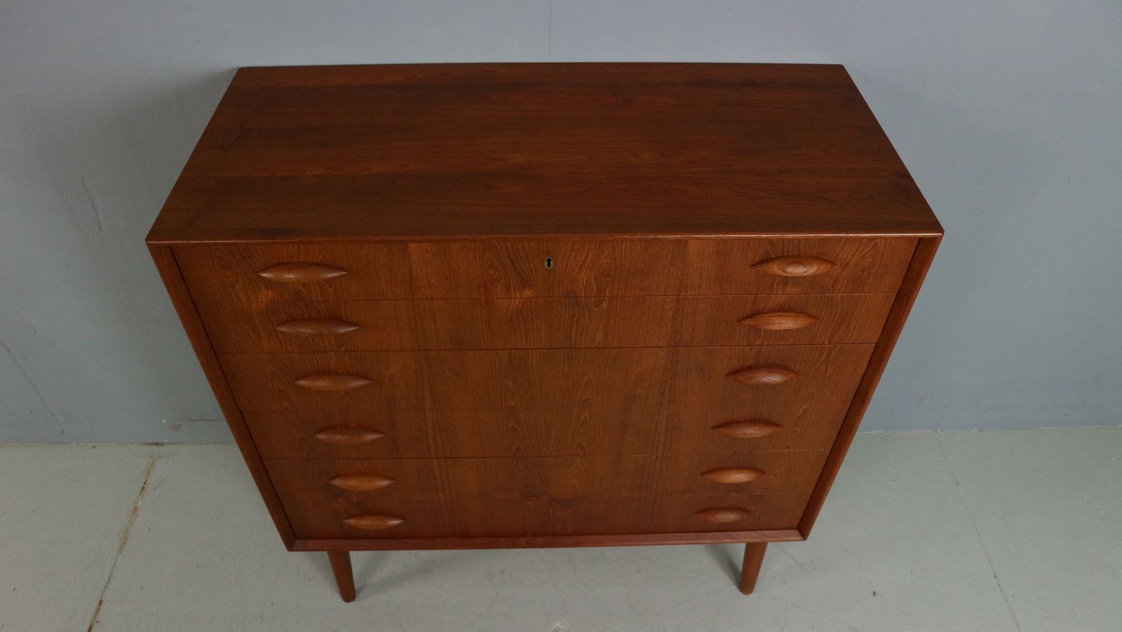Mid Century Modern Danish Chest Of Six Drawers, Tallboy In Teak, Denmark, 1960 photo 1000.0