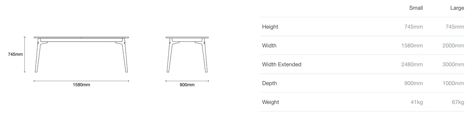 Brand New Case Furniture Dulwich Extending Table   Black Stain / Small : 158cm   248cm photo Furniture