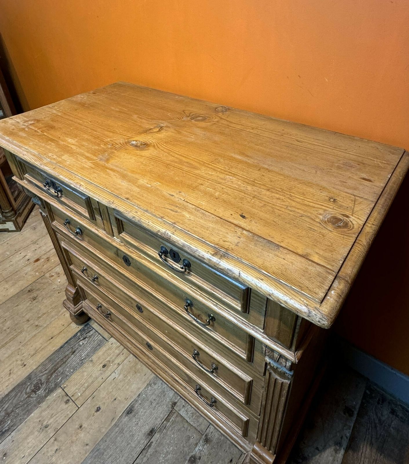 Antique North European Pine Chest Of Drawers photo vintage