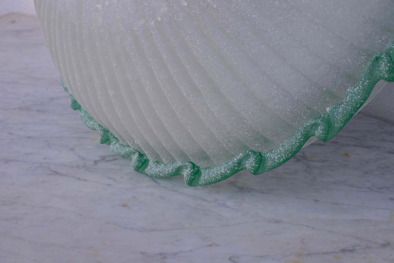 Elegant Large Size Italian Green And Murano Glass Ceiling Flower photo Lighting