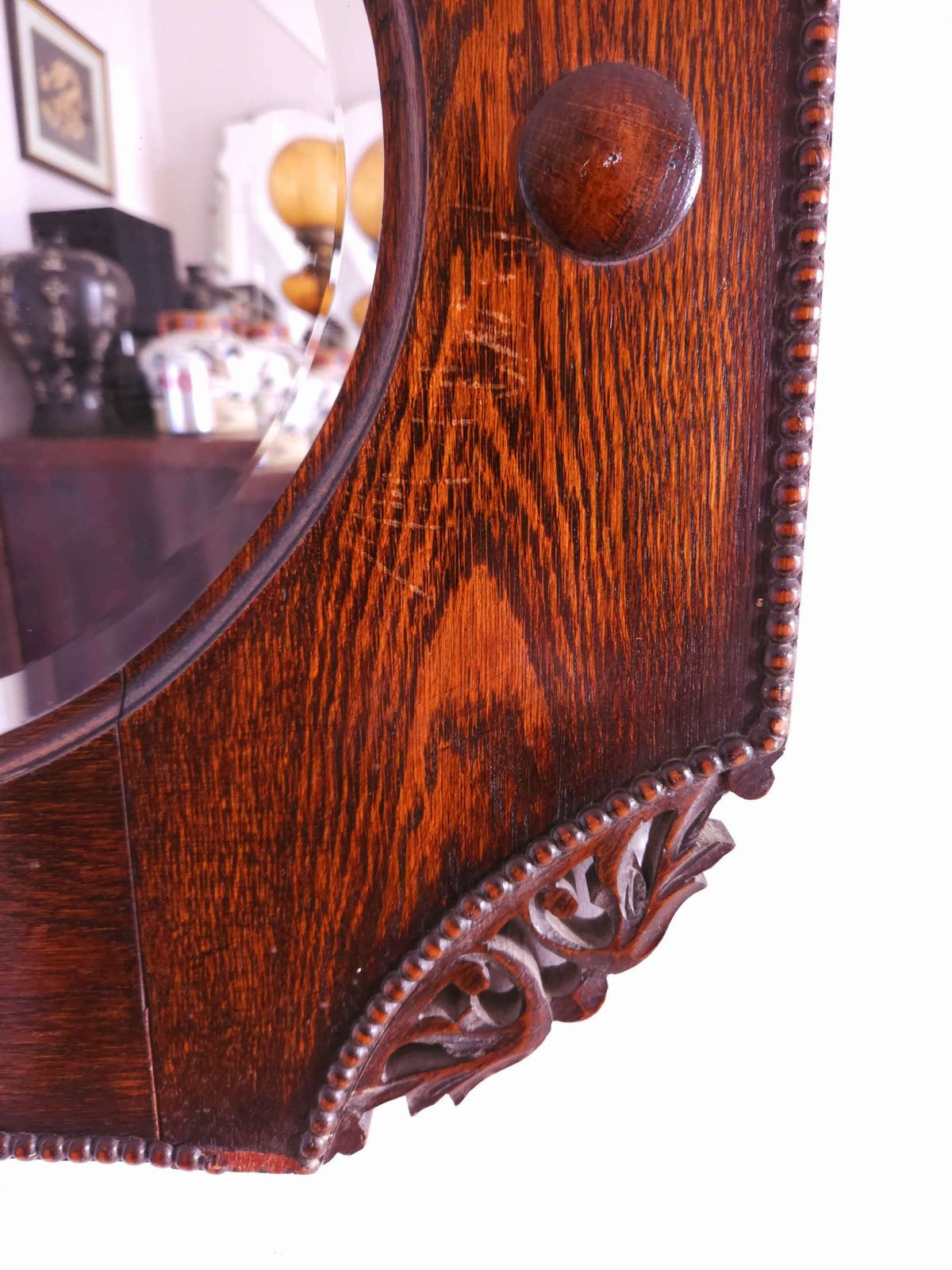 Outstanding, Large, Antique Arts & Crafts, Bevelled Mirror Dating From 1890's photo 449.0