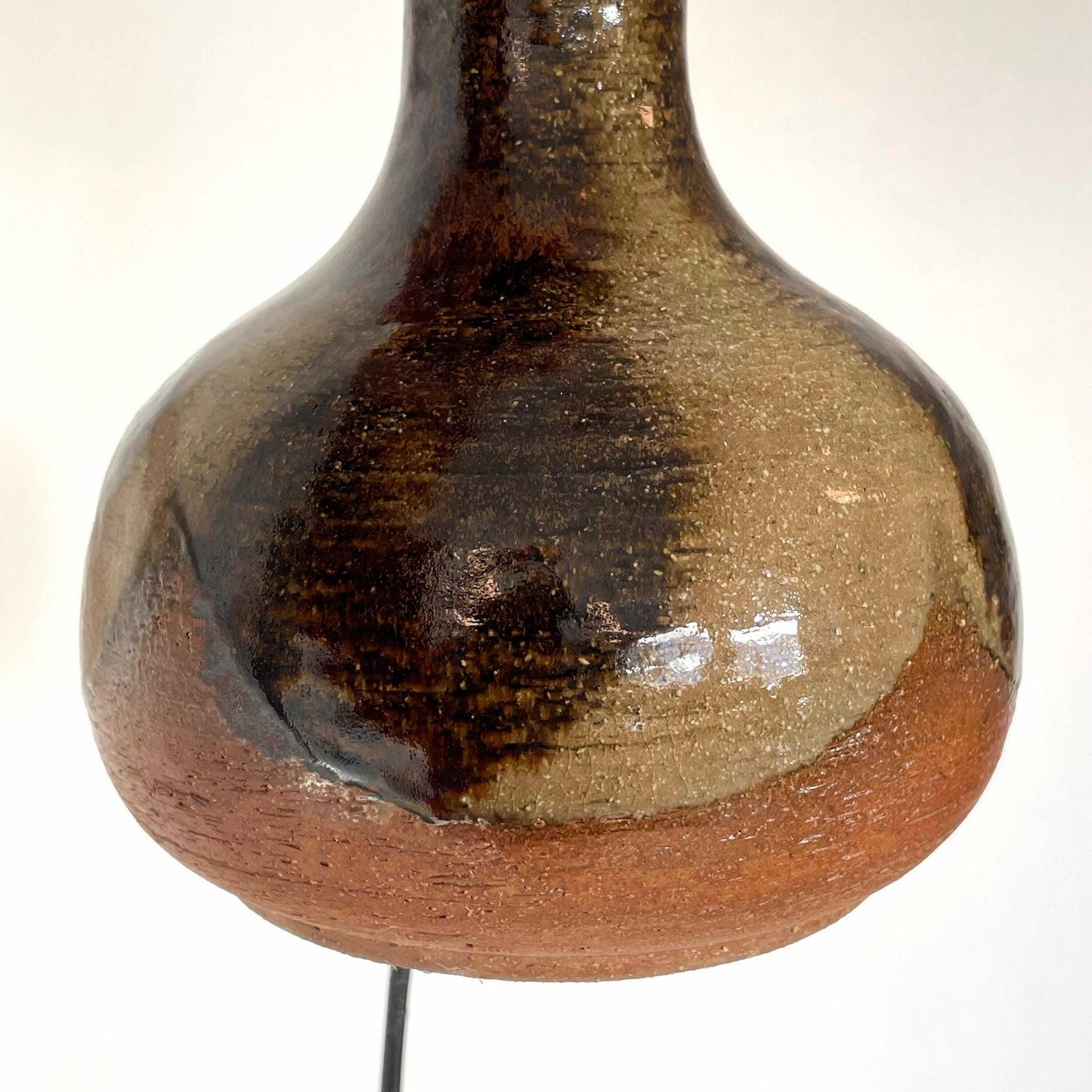 Danish Ceramic Sculptural Modernist Mid Century Table Lamp In Organic Shape With Earthcolored Glaze   Design By Axella Denmark photo buy