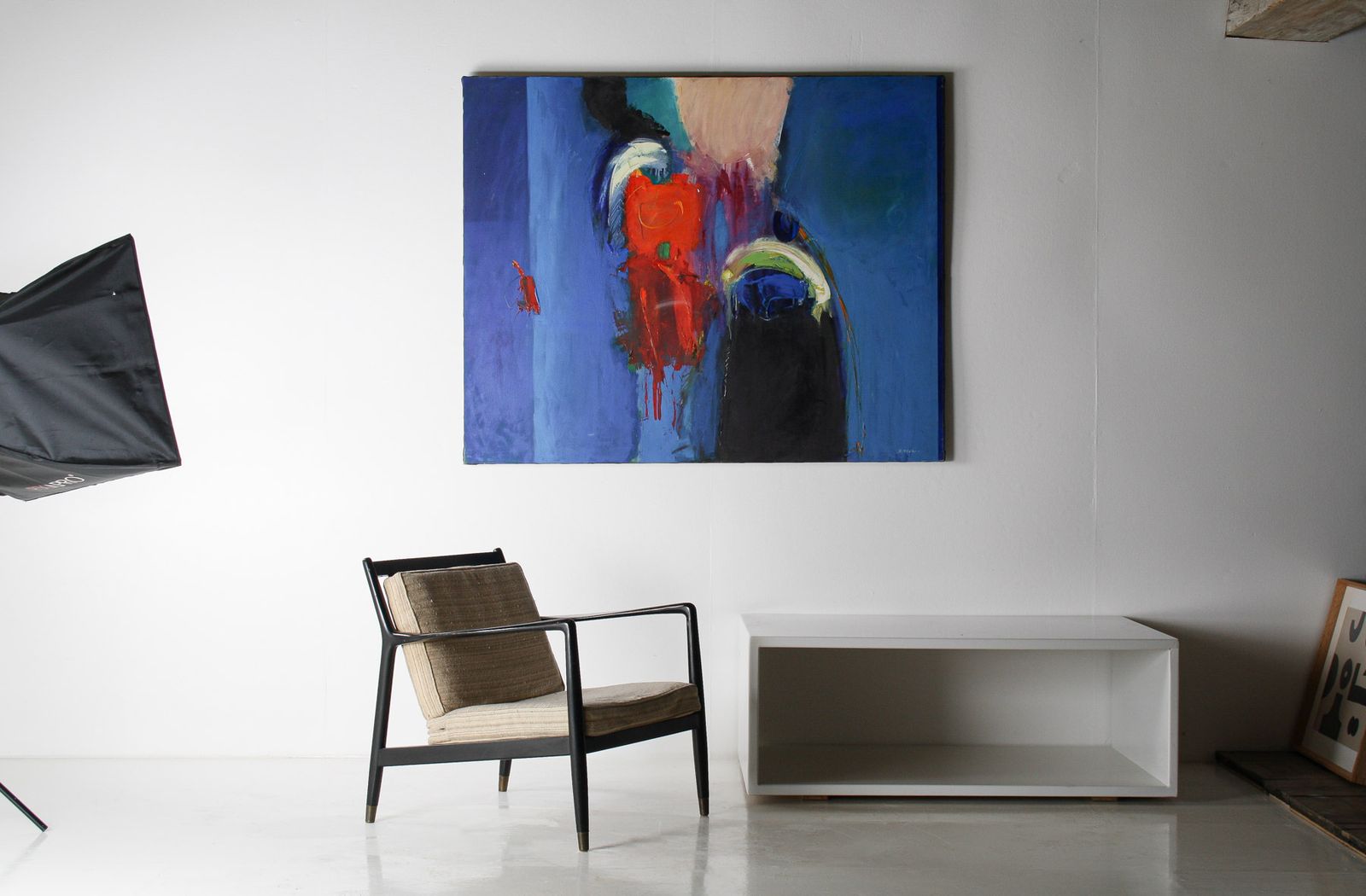 photo vinterior A Large Abstract Oil On Canvas Painting By Robert K Mckellar (1945 2009)