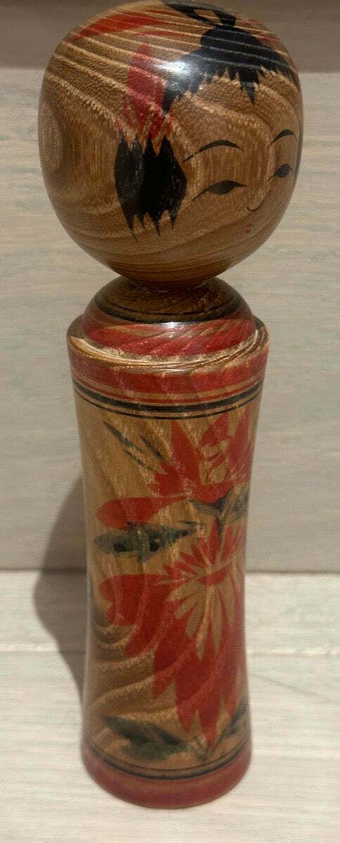 photo vinterior Small Vintage Grained Japanese Traditional Kokeshi Doll