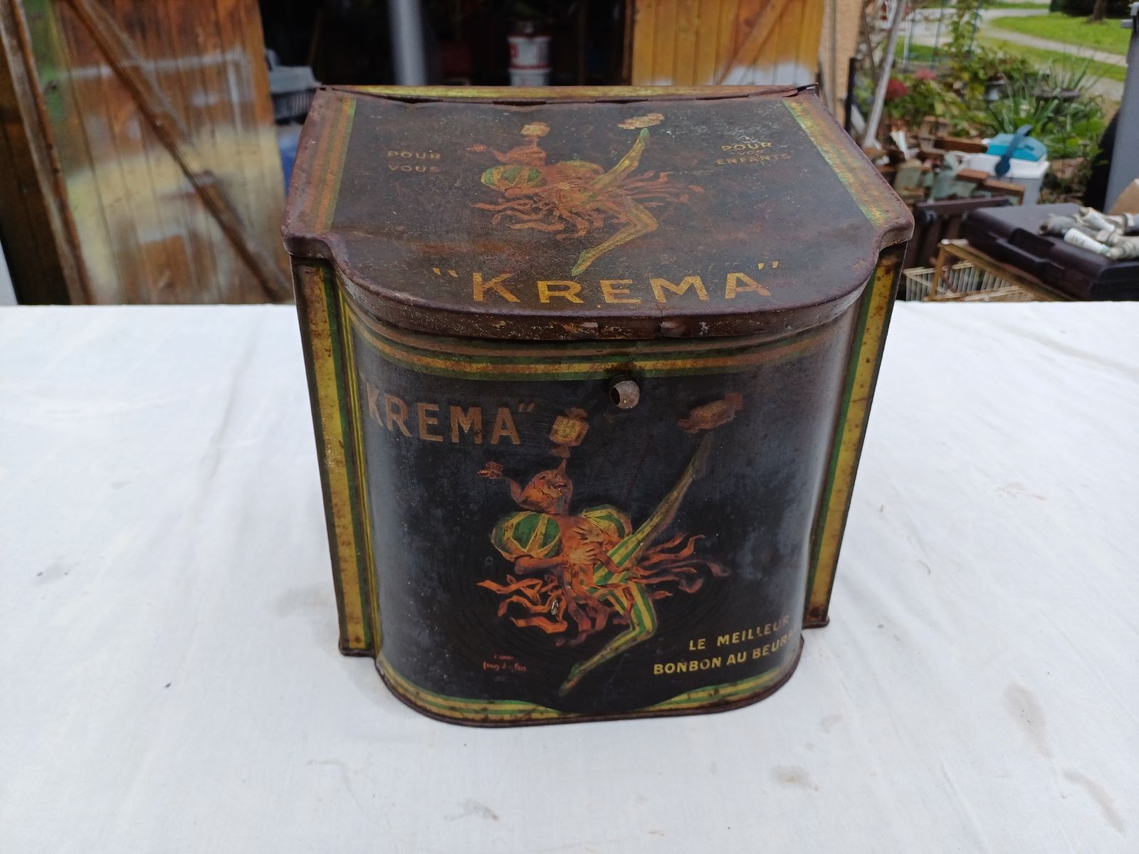 Old Box Of Kréma Candy, 1920s, Vintage photo Home Decor