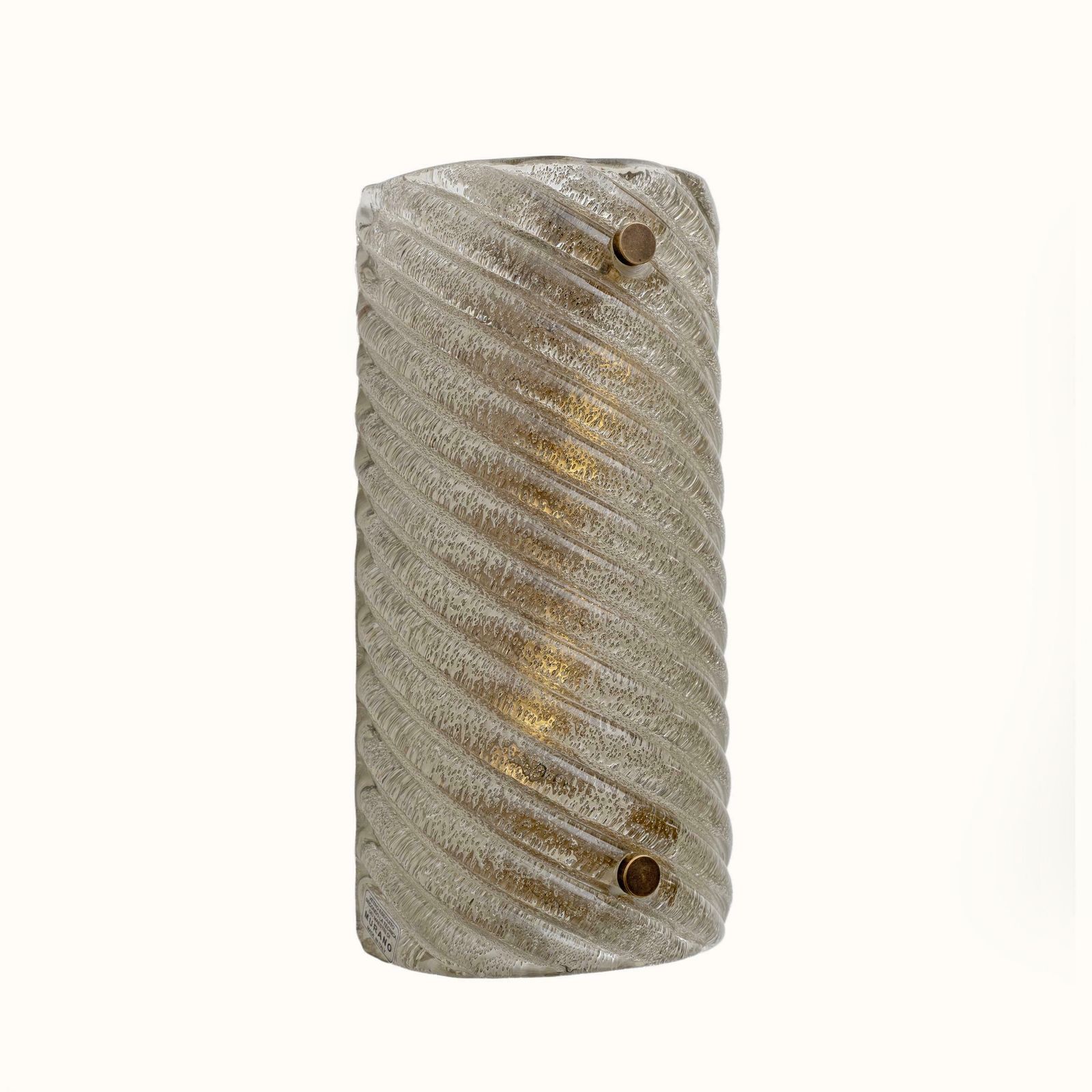 Pair Of Barovier & Toso Style Modern Murano Glass Smoked Twisted Sconces / Cm H25 photo buy