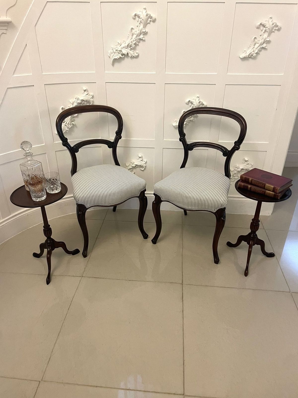 photo furniture Near Pair Of Antique Early 20th Century Quality Mahogany Inlaid Side Tables