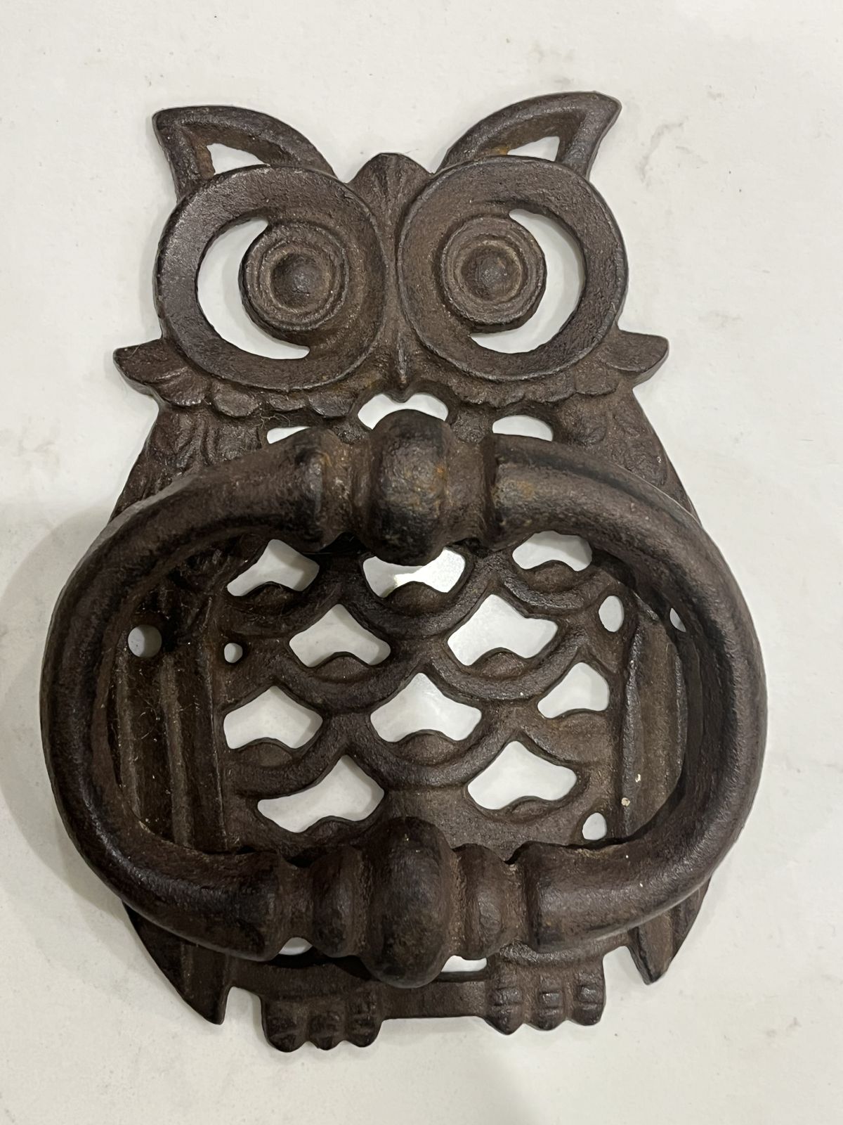 Wrought Iron Owl Door Knocker