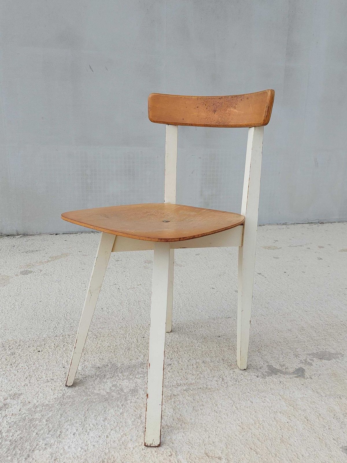 Mid Century Wooden Dining Chair / Retro Chair / Designer Chair / Niko Kralj For Marles/Vintage Rustic Design / Cross Base/Yugoslavia / 70's photo vintage