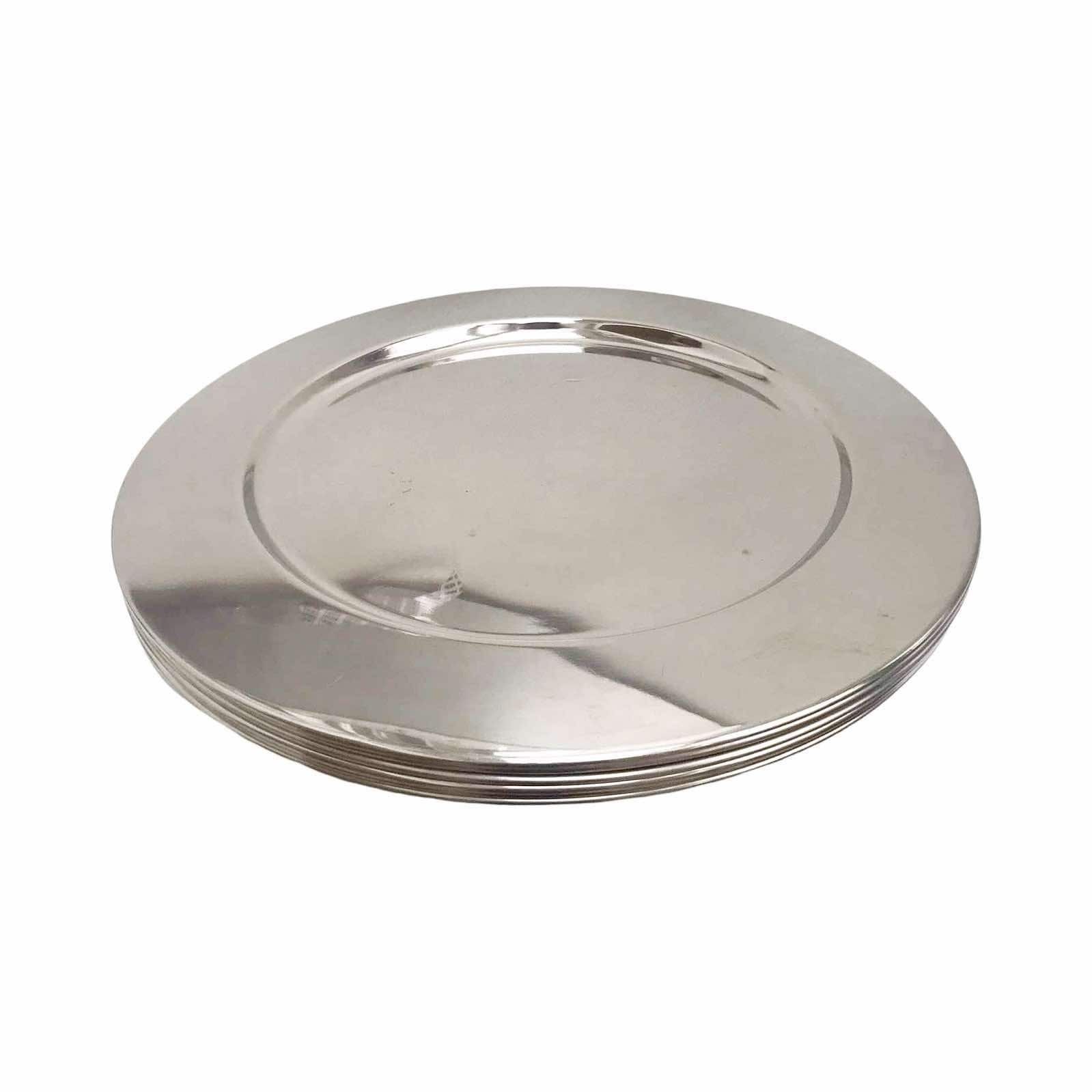 Chargers Metal Set 6 Under Plates Mid Century Italian Gift Wedding Dinner Sous Plat Set Octogonal Brandani Formal Dinner Holyday Table