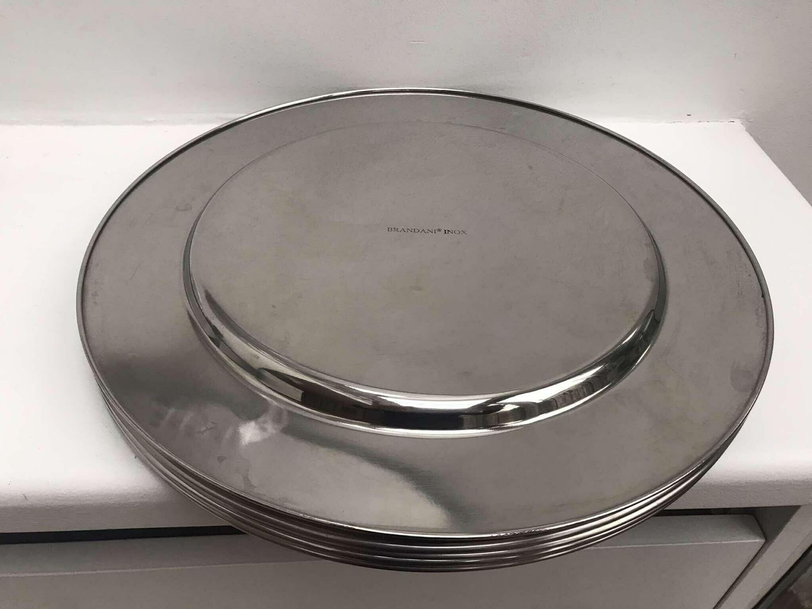 Chargers Metal Set 6 Under Plates Mid Century Italian Gift Wedding Dinner Sous Plat Set Octogonal Brandani Formal Dinner Holyday Table photo buy