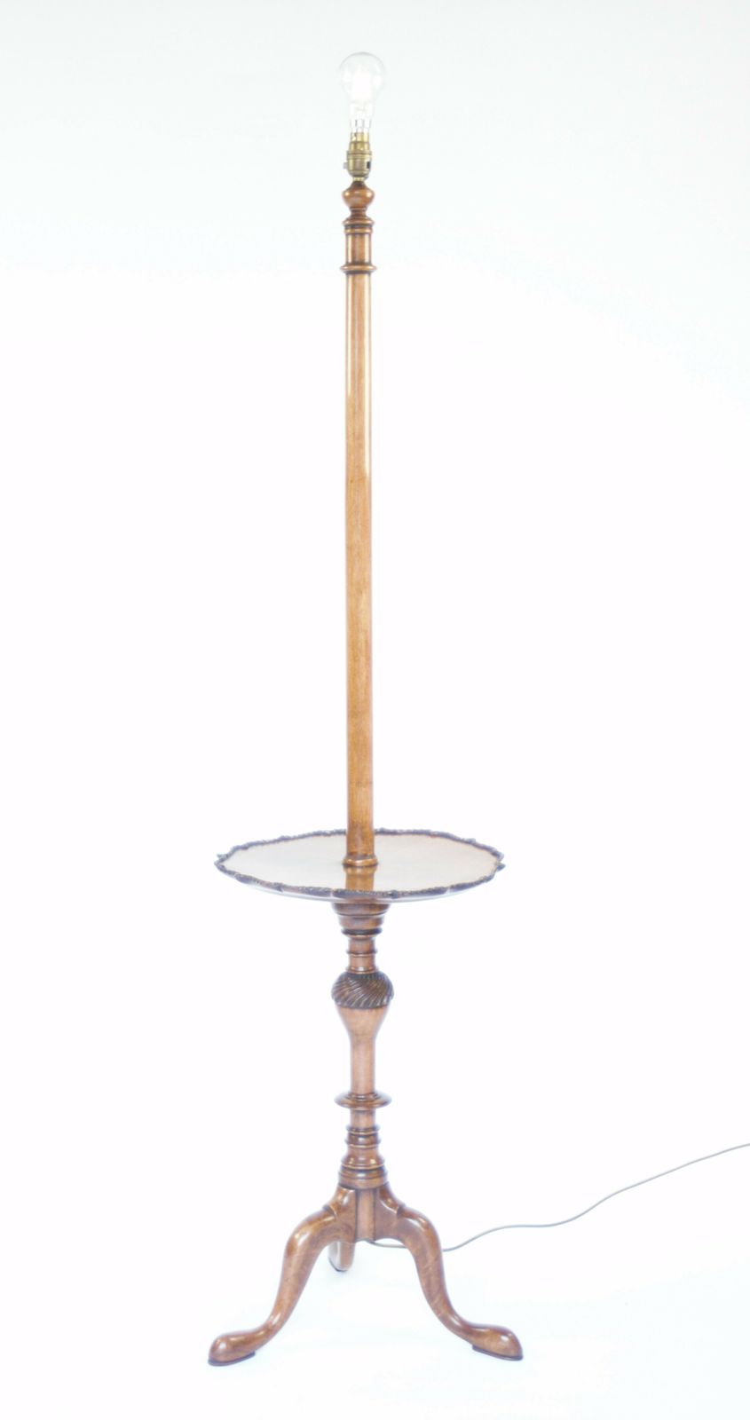 Walnut & Carved Standard Lamp Circa 1930s photo furniture