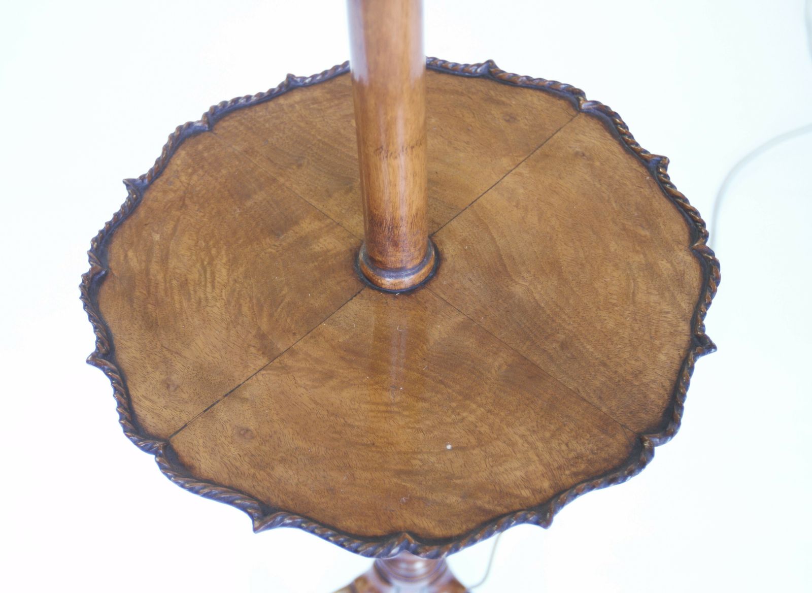 Walnut & Carved Standard Lamp Circa 1930s photo Lighting