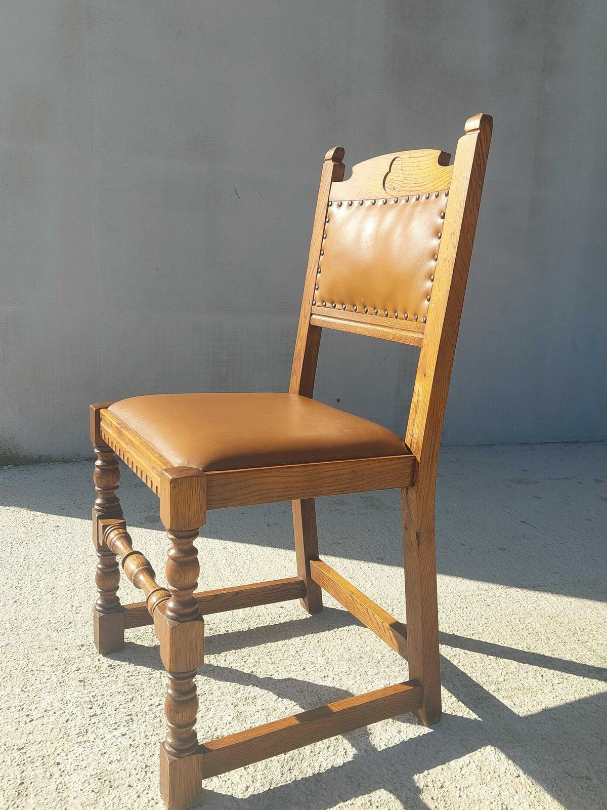 Vintage Dining Chair / Rustic Dining Chair/ Vintage Cottage Chair/ Massive And Leather Chair/ Retro Chair/ Mcm Chair/ Rustic Design/70's photo furniture