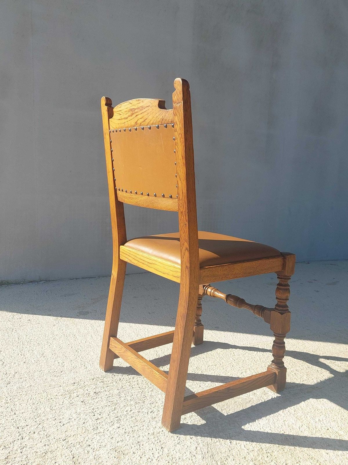 Vintage Dining Chair / Rustic Dining Chair/ Vintage Cottage Chair/ Massive And Leather Chair/ Retro Chair/ Mcm Chair/ Rustic Design/70's photo vinterior