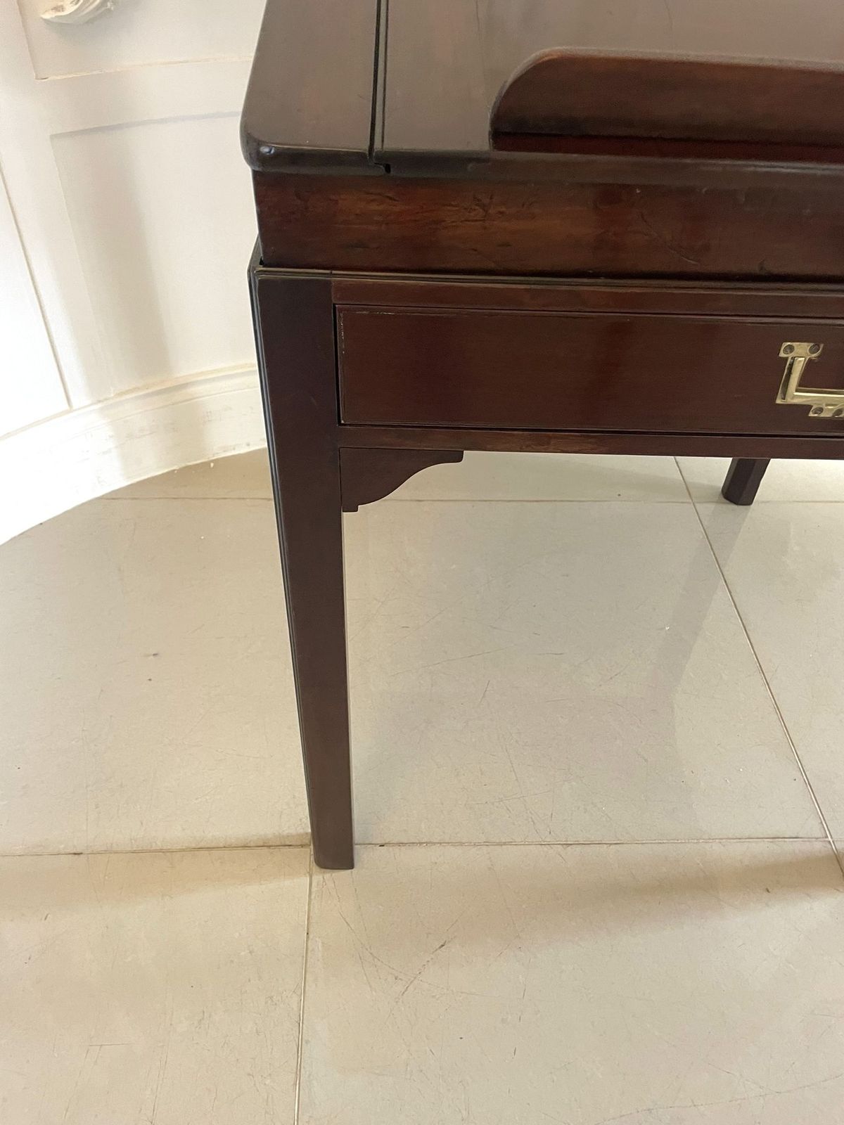 1685.0 Unusual Antique 19th Century Quality Mahogany Writing Desk photo