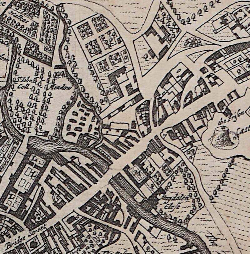 Pieter Van Der Aa, Map Of Cambridge, Engraving Pieter Van Der Aa After David Loggan 1727 photo 286.0