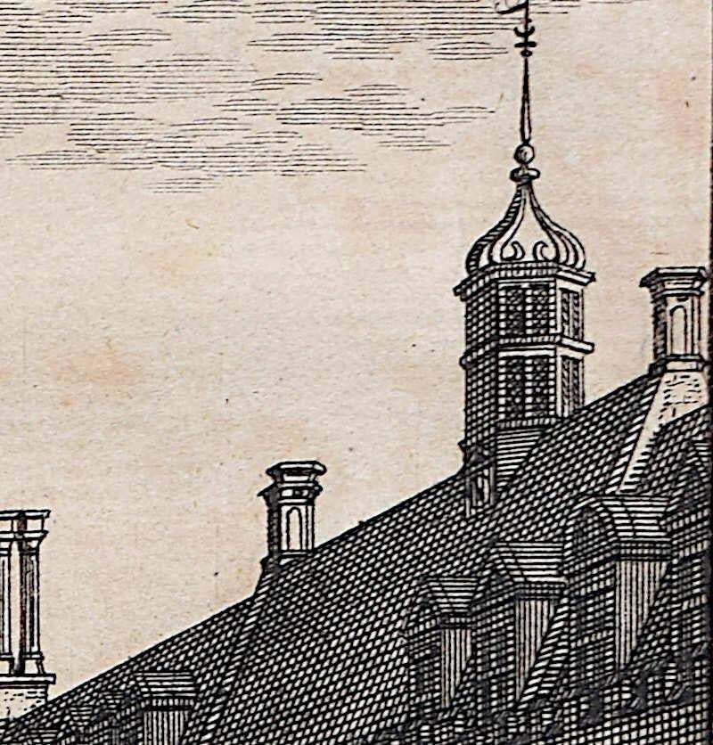 Pieter Van Der Aa, Peterhouse College, Cambridge Engraving Pieter Van Der Aa After David Loggan 1727 photo for sale