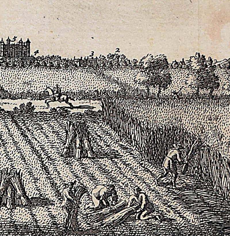 Pieter Van Der Aa, View Of Cambridge, Engraving Pieter Van Der Aa After David Loggan 1727 photo furniture