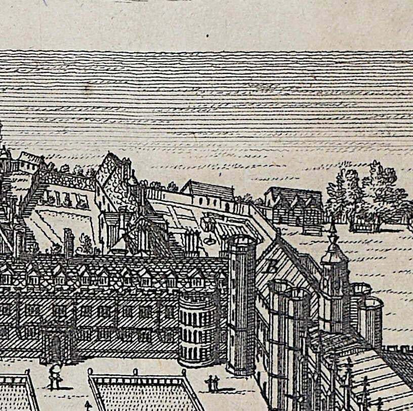 Pieter Van Der Aa, Trinity College, Cambridge Engraving Pieter Van Der Aa After David Loggan, 1727, IV photo Art
