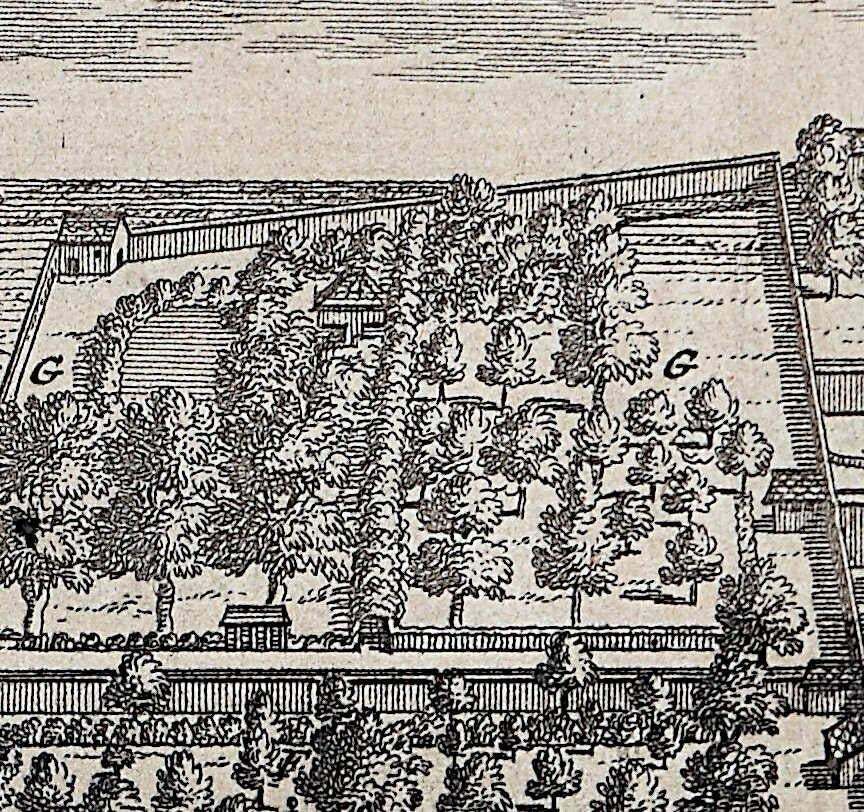 Pieter Van Der Aa, Emmanuel College, Cambridge Engraving Pieter Van Der Aa After David Loggan Ii1727 photo furniture