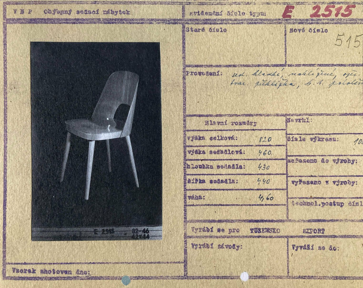 photo vintage Mid Century Dining Chair No.515 By Oswald Haerdtl For Ton Company