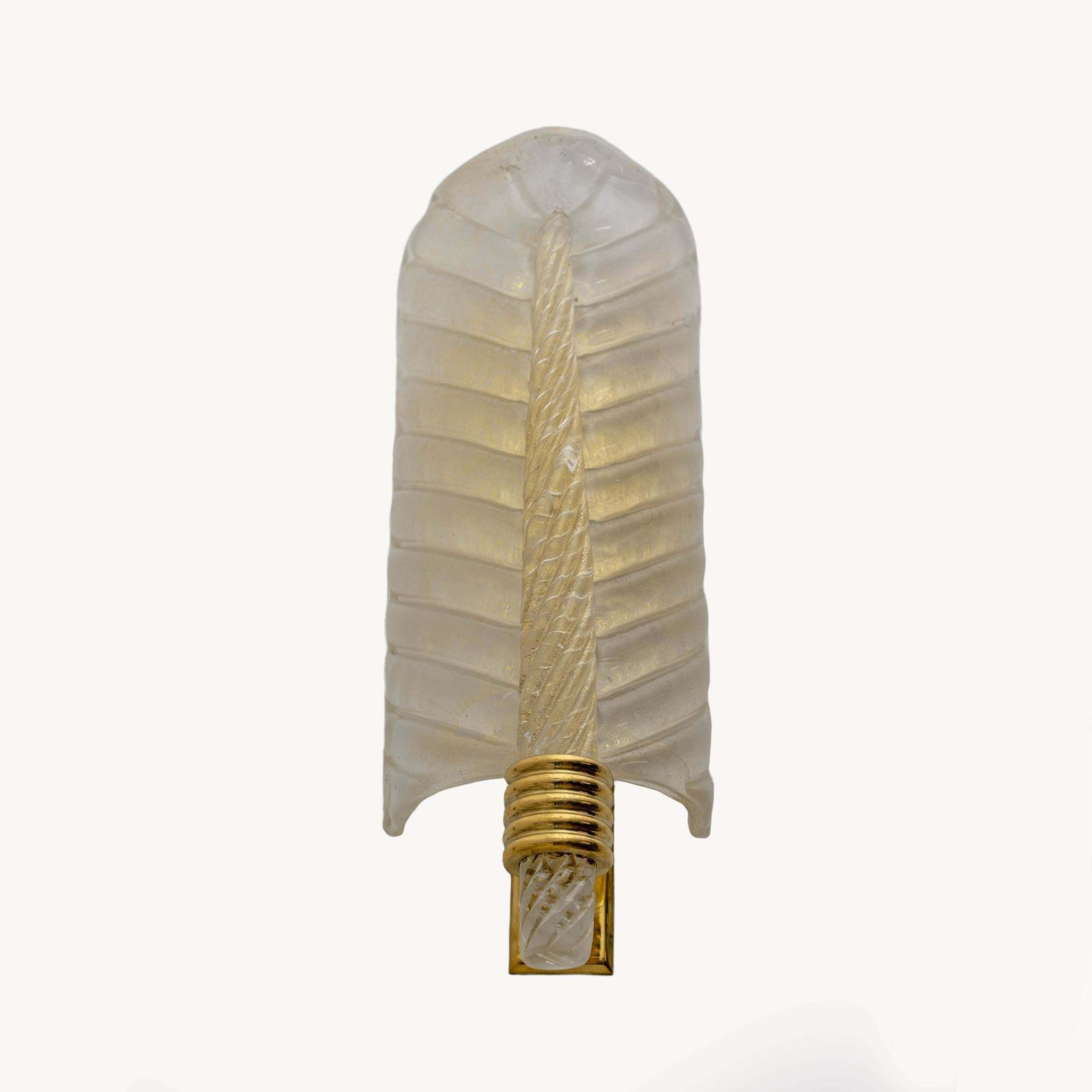 Pair Of Barovier & Toso Style Mid Century Modern Murano Glass Gold Leaf Sconces photo Lighting