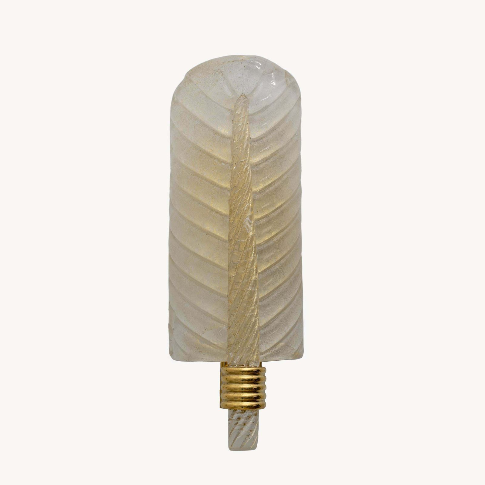 Pair Of Barovier & Toso Style Mid Century Modern Murano Glass Gold Leaf Sconces photo buy