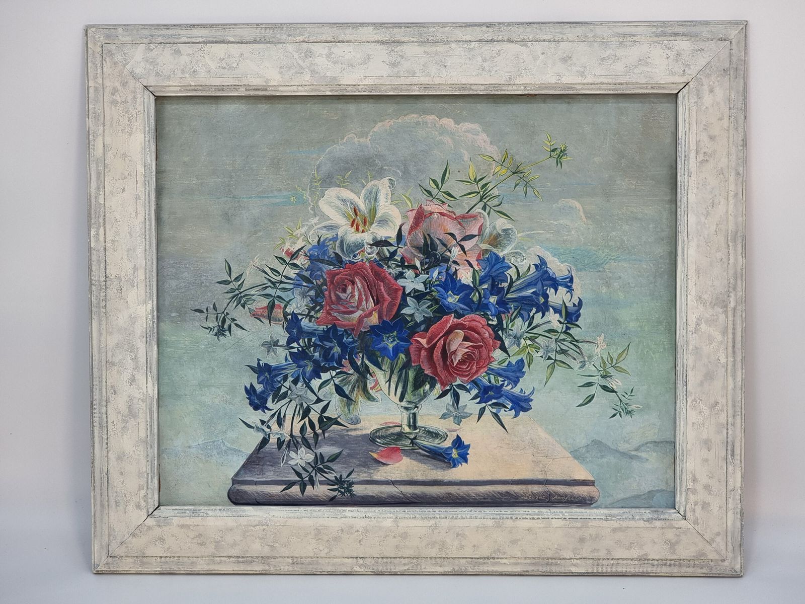A Mid Century Still Life Tempera Painting By Stuart Armfield R.A Circa 1950
