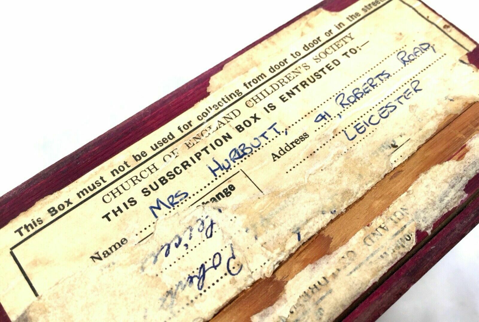 Antique Wooden Church Of England Missionary Society Box / Collection / Offering photo buy