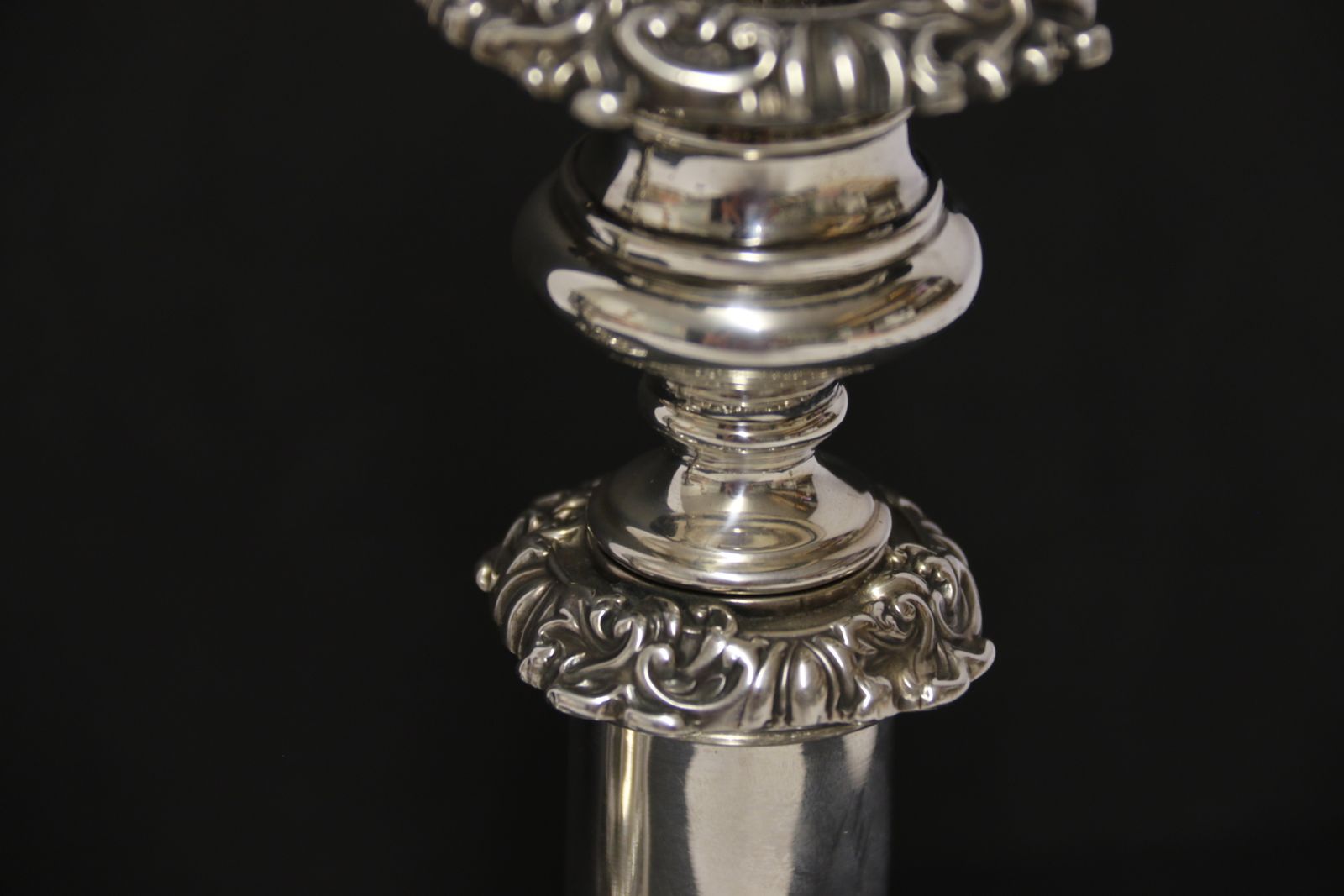 A Rare Pair Of English George III Silver Telescopic Candlesticks, Sheffield 1816. photo vintage