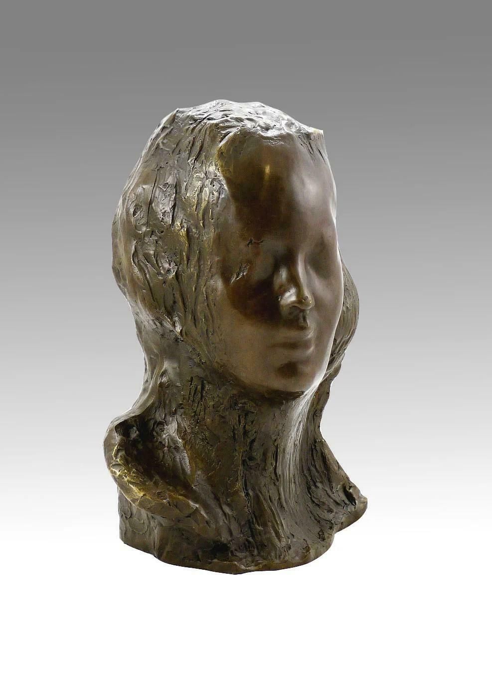 Sculpture Of A Female Bust In Patinated Bronze, Contemporary Art, 21st Century. photo for sale