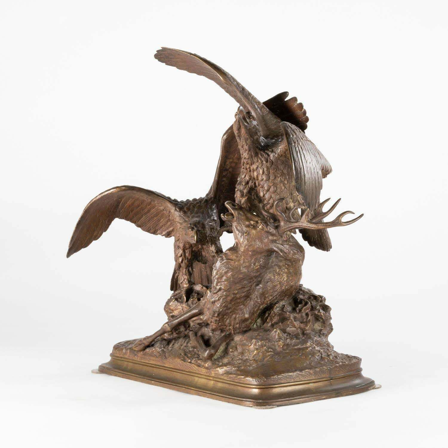 Sculpture In Patinated Bronze By Christophe Fratin, Napoleon III Period. photo furniture