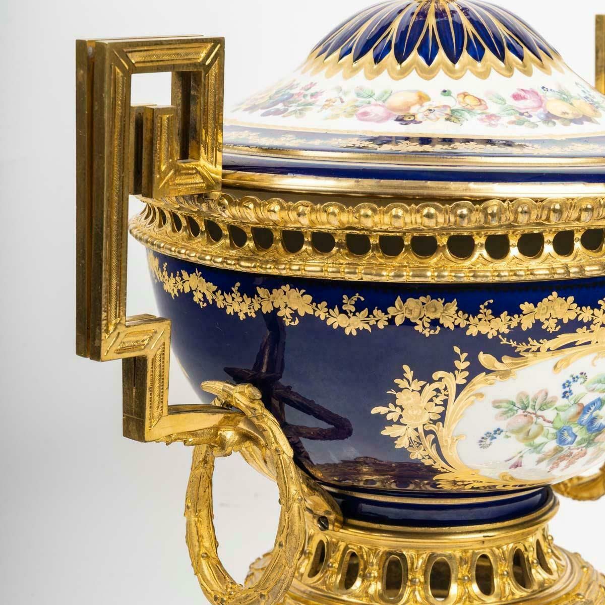 A Sèvres Style Porcelain Covered Bowl, 19th Century, Napoleon III Period. photo Home Decor