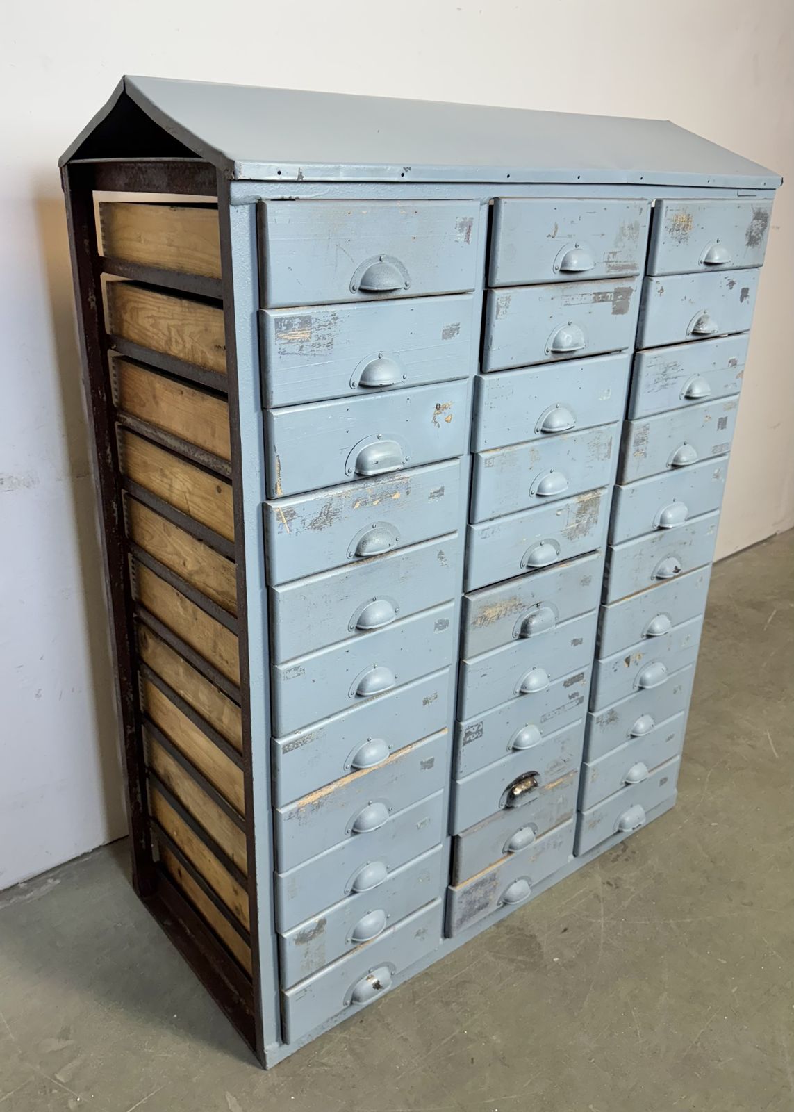 Furniture Grey Industrial Chest Of Drawers, 1960s, 2x photo