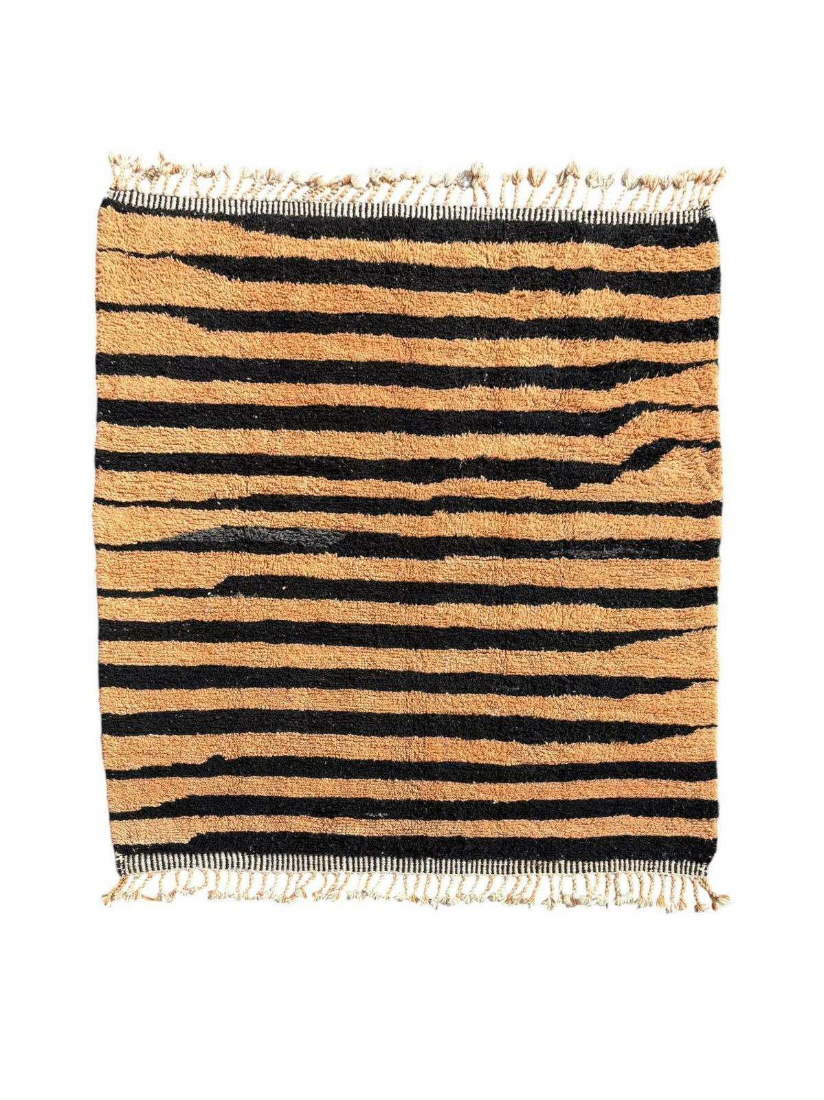 Modern Geometric Moroccan Rug, 215x250 Cm, Authentic Moroccan Carpet, Berber Rug, Handmade Moroccan Rug, Orange And Gray Berber Area Rug photo furniture
