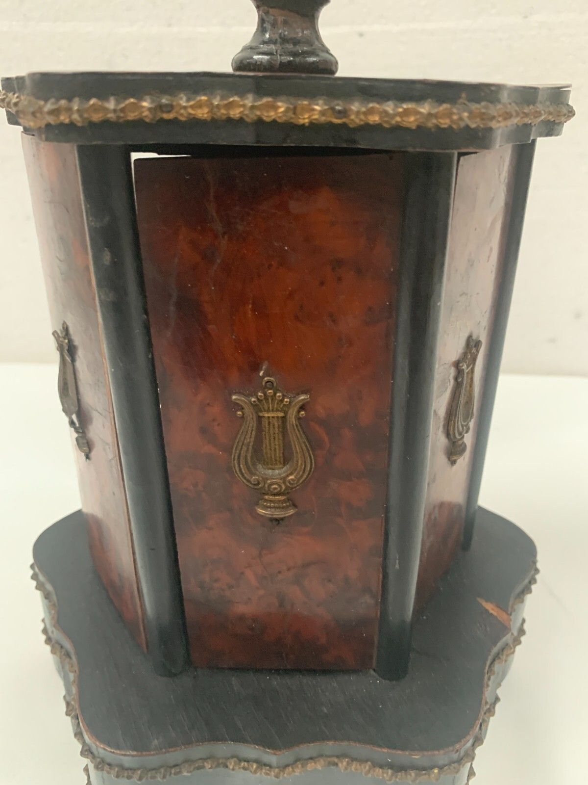 Cigar Box In The Shape Of A Merry Go Round Box Napoleon III Marquetry Ball XIX photo for sale