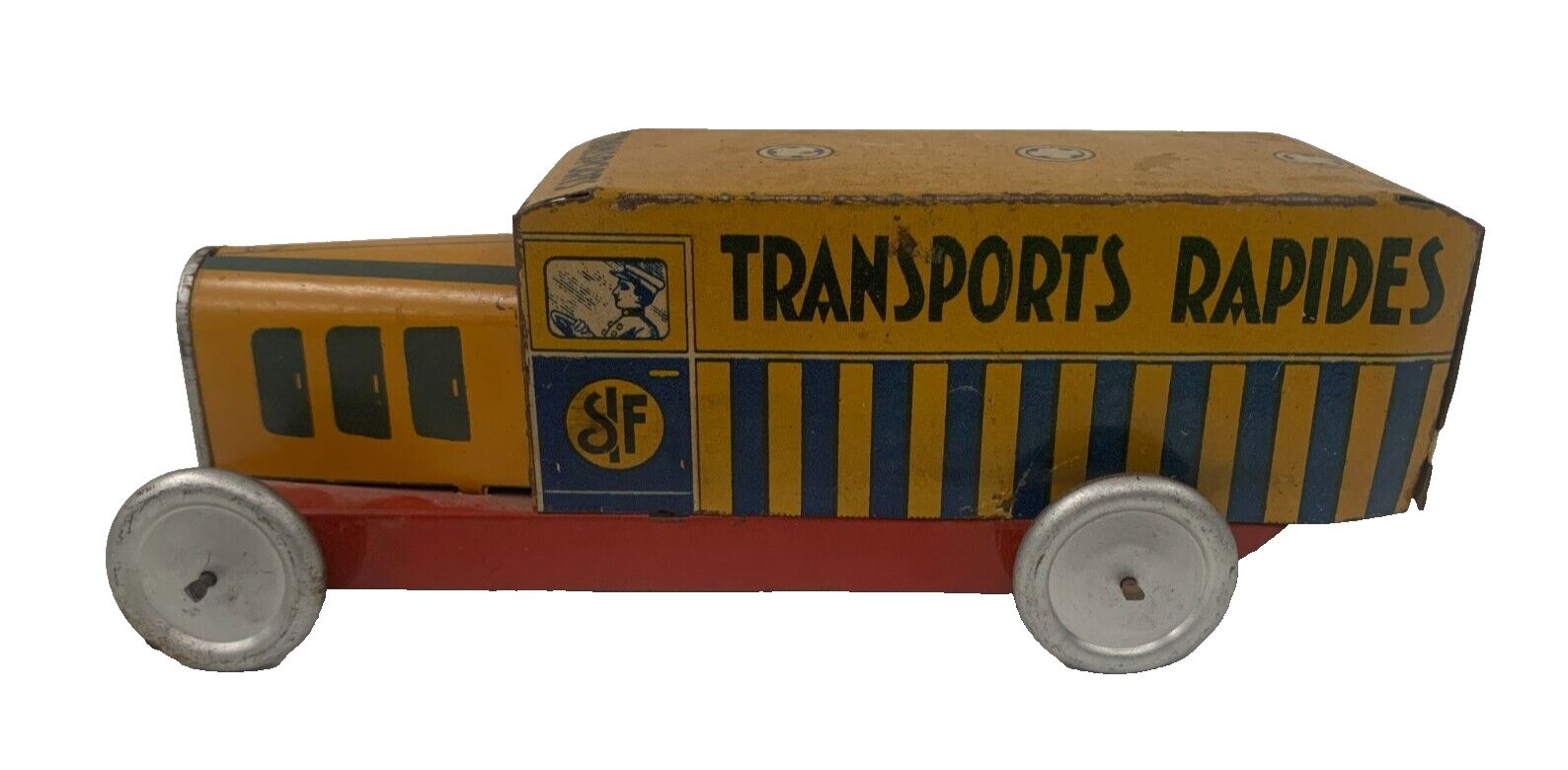 Antique Painted Canvas Toy "Transport Truck" 20th Century