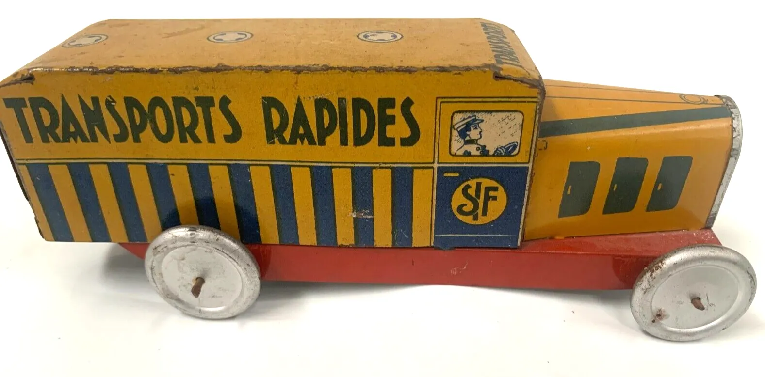 Antique Painted Canvas Toy "Transport Truck" 20th Century photo 137.7