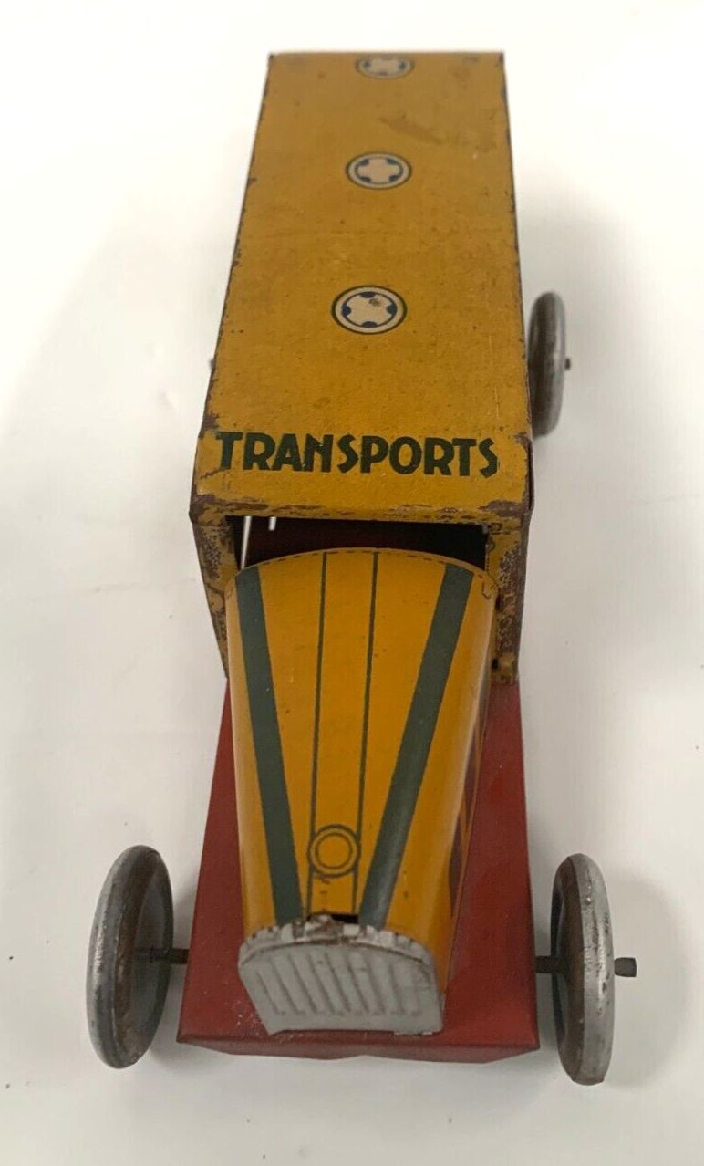 Antique Painted Canvas Toy "Transport Truck" 20th Century photo vintage