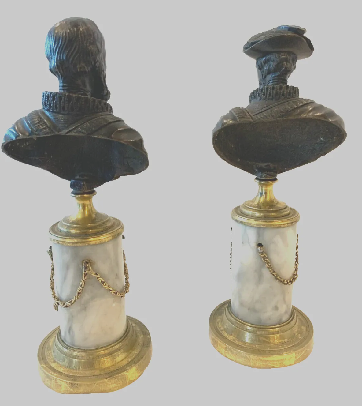 Pair Of Napoleon III 19th Century Chiseled Bronze Bust photo 1041.68